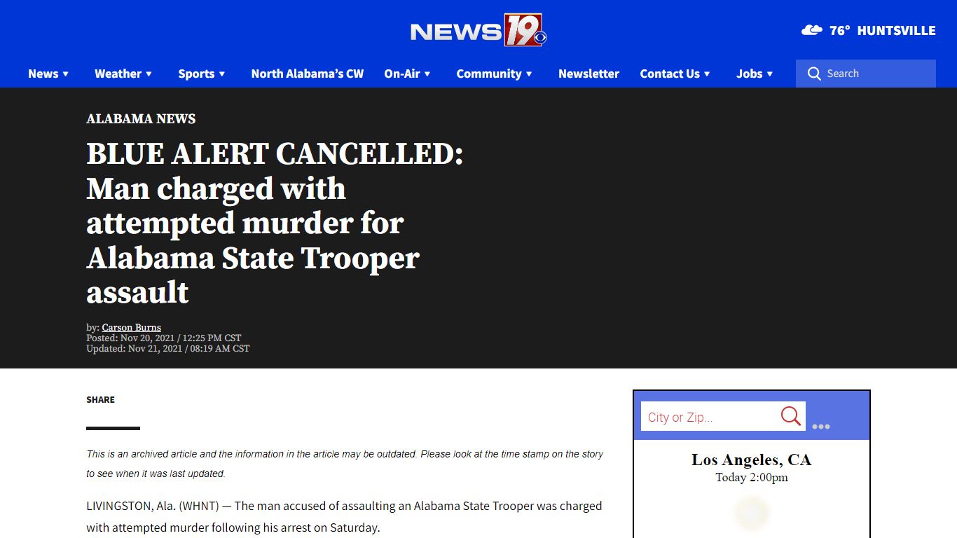 BLUE ALERT CANCELLED: Man charged with attempted murder for Alabama ...
